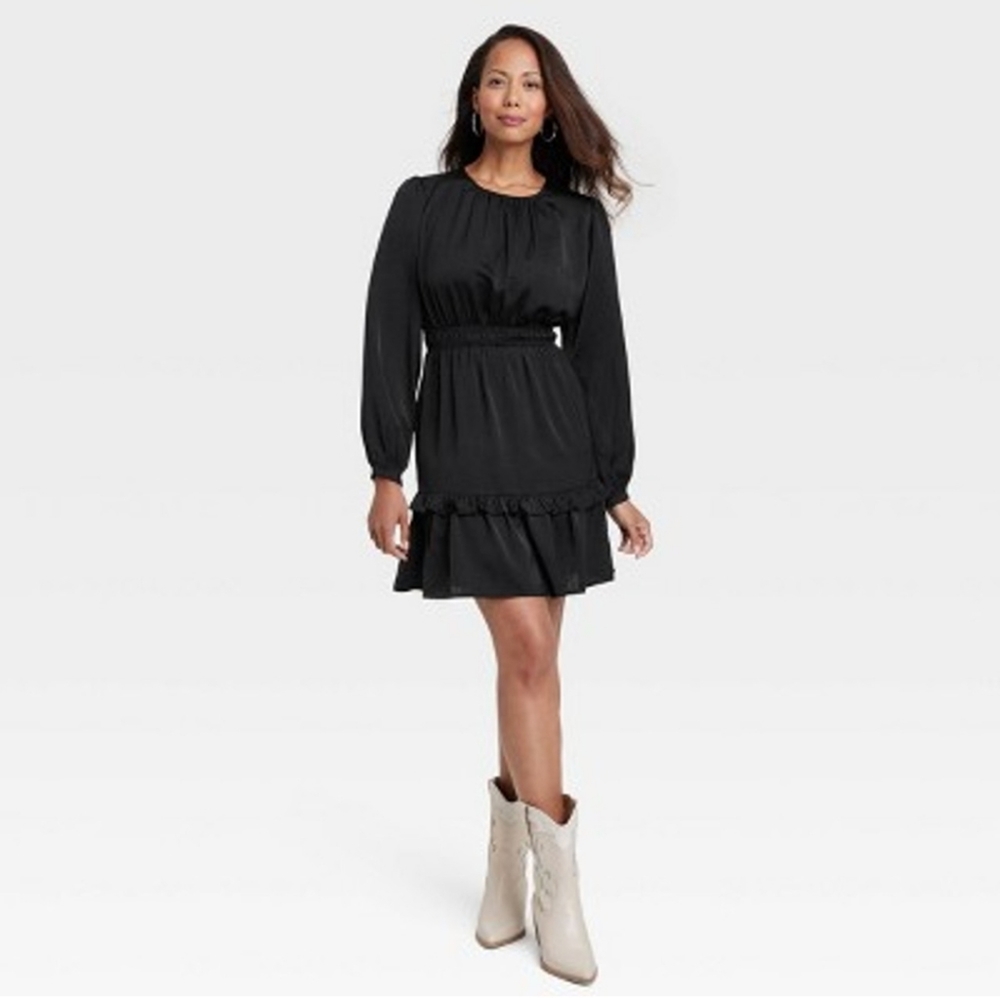 NWT Long-Sleeve Satin Dress from Knox Rose